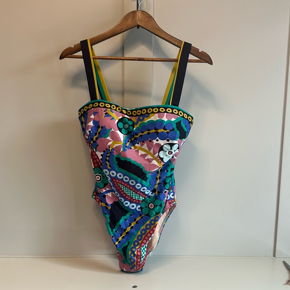 J.Crew Square  Neck One piece Swimsuit In Ratti Kaleidoscope Floral